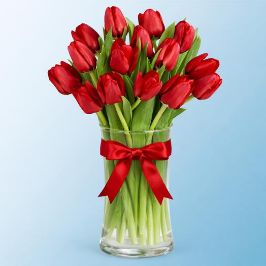 19 Red Tulip Vase 3864