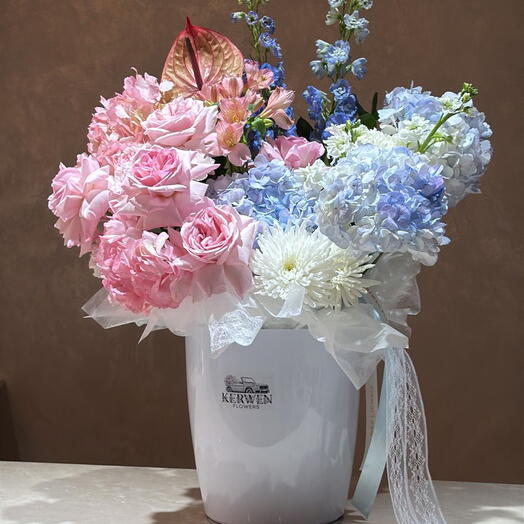 Pastel Harmony with premium hydrangeas