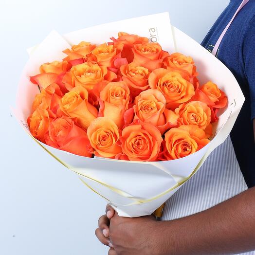 21 Orange Roses Bouquet-572