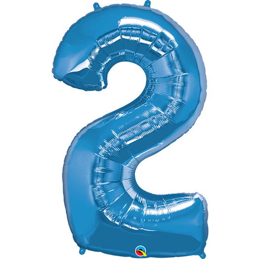 Blue Number Two Helium Balloon-5366