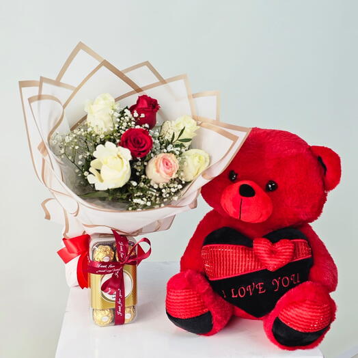 Roses Nounours Ferrero Combo