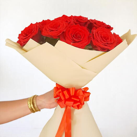 Classic Crimson Roses Bouquet