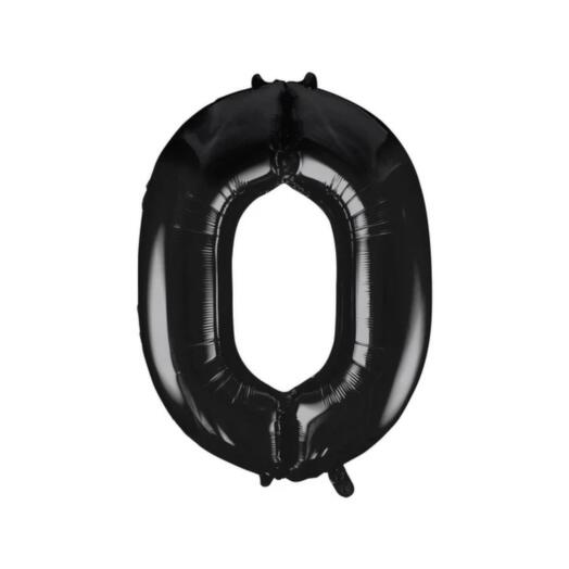 Giant Black Number 0 Balloon
