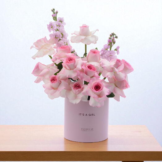 Цветочный бокс Розовое объятие для девочки