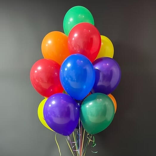 Букет из 15 разноцветных шаров