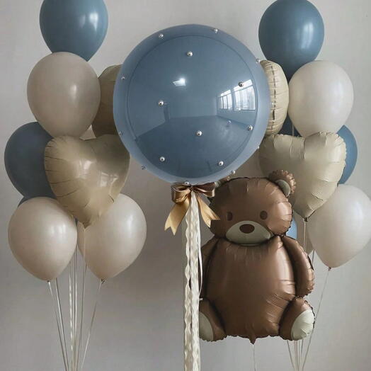 Conjunto de globos de helio Oso Suave