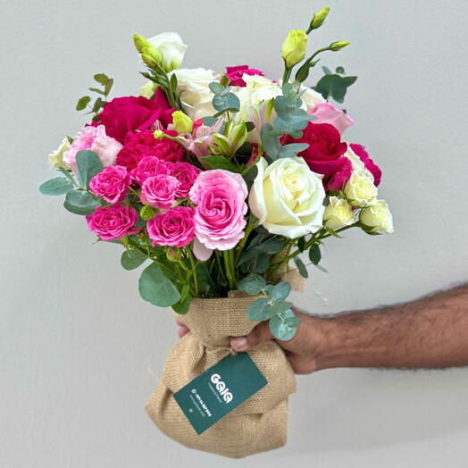 Роскошная Мадам Сериз Роза Белый Лизиантус Сияние