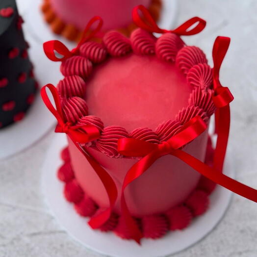 Red Ribbon Celebration Cake