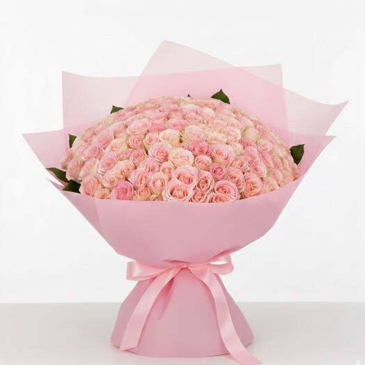 Bouquet de roses rose pâle