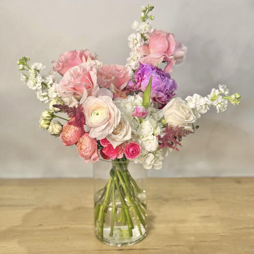 Свежий Розовый Пион Белая Роза Роскошь