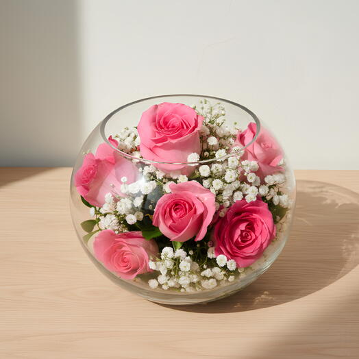 Flowers with glass