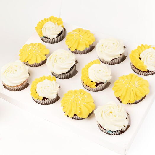 Coffret cadeau de 12 cupcakes Sunshine Swirl