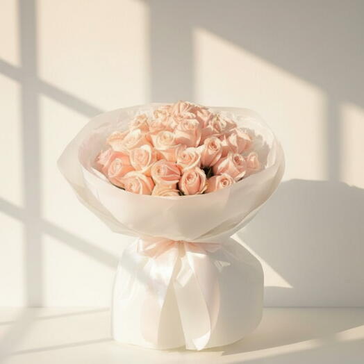 20 Peach Rose Love Bouquet