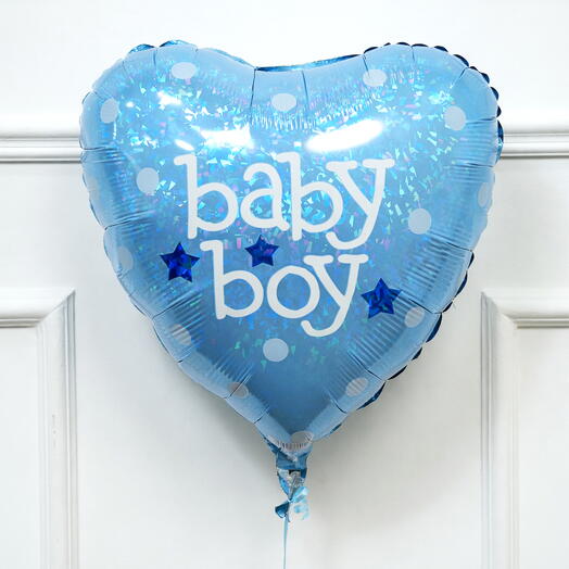 Baby Boy Blue Heart Foil Balloon