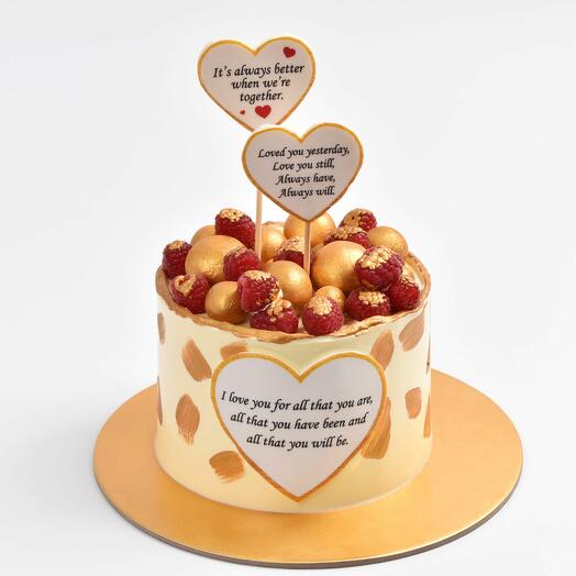 Gâteau premium aux citations d'amour