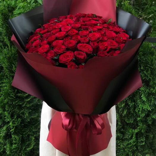 Bouquet de 101 roses rouges