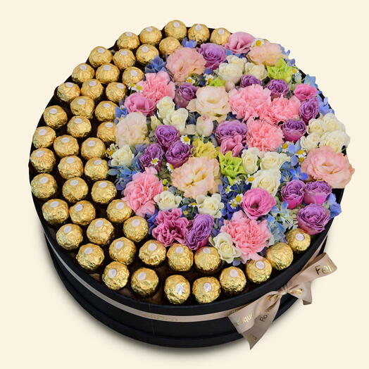 Ferrero and Flower Moon Box Arrangement  6104