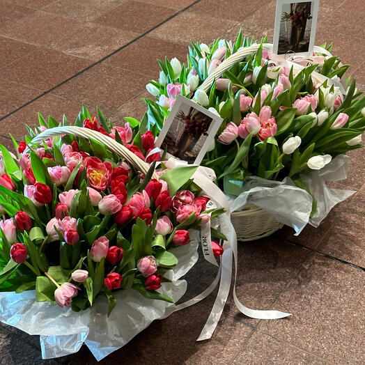 Set of 2 Tulips basket 101 each