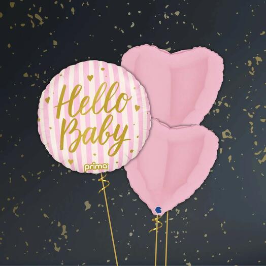 Стол с воздушными шарами Hello Baby Girl