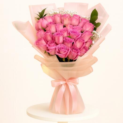 Pink Rose Bouquet Simple