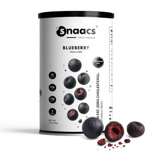 SNAACS Whole Freeze-Dried Blueberries | No Added Sugar | Naturally Tart   Crunchy - 3 oz | 85 g