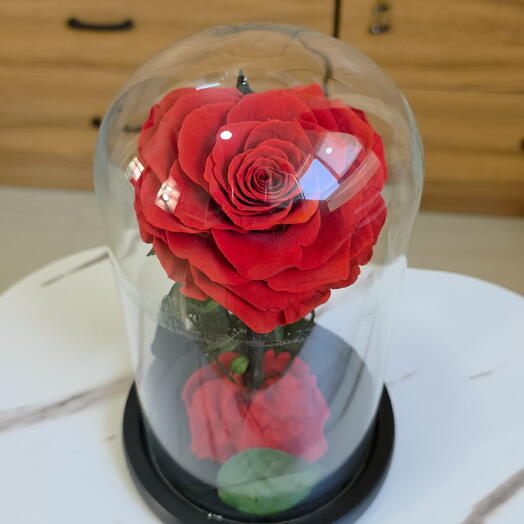 Вечная красная роза в форме сердца