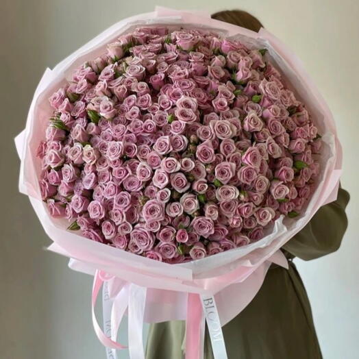 Laila _ 201 Розовый букет кустовых роз на день рождения или годовщину