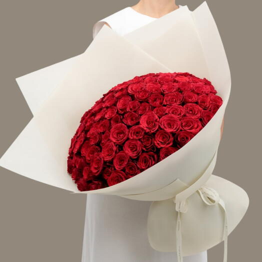 Red Union _ Bouquet de 99 roses rouges pour anniversaire ou Saint-Valentin
