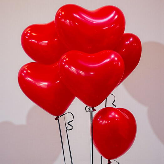 Heart Shape Latex Balloon (6 pcs bunch)