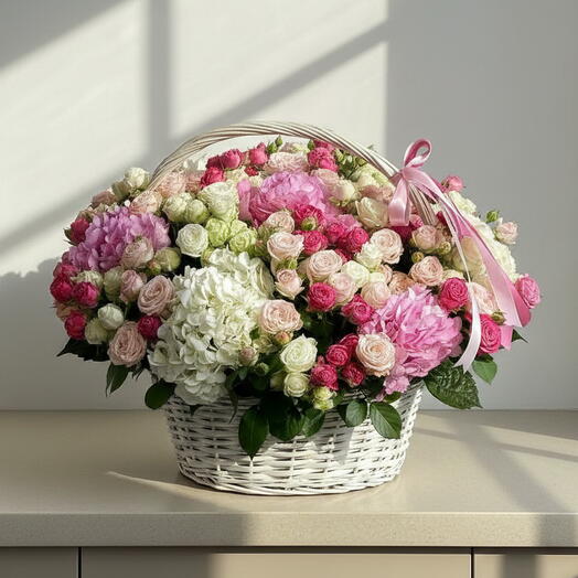 Корзина «Розовый туман»