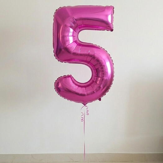 Number 5 Pink Helium Balloon 40 Inch – Birthday   Event Decoration | UAE