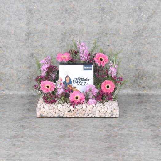Mothers Day Flower and Chocolate Arrangement
