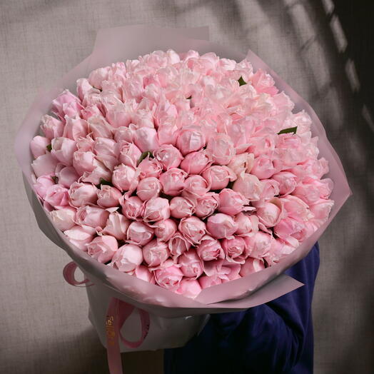 101 натуральная ароматная розовая пионовидная роза 6538