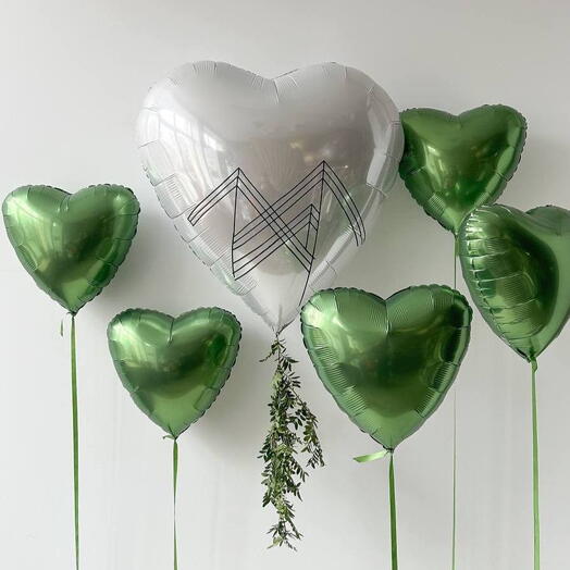 Hearts in the style of spring mood Balloon Set