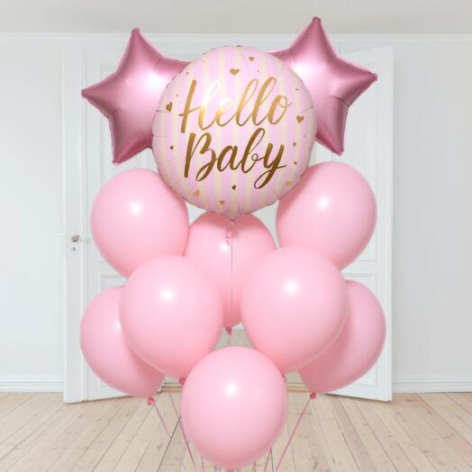 Розовые шары «Привет, малыш»