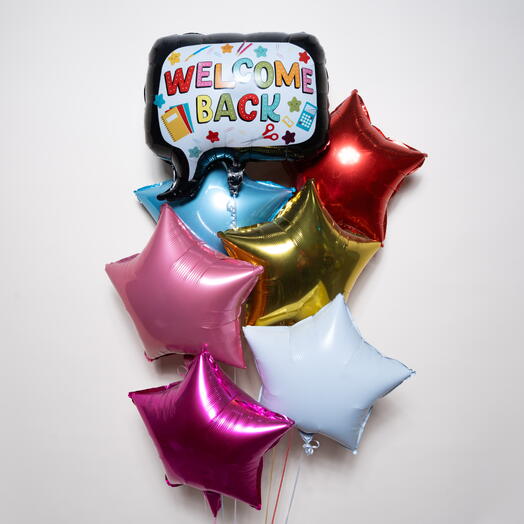 Colourful Welcome Back 6 Star Foil Balloon Set  7453
