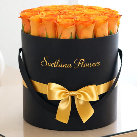 Amber Elegance – 25 Orange Roses