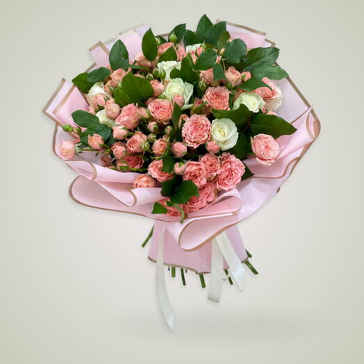 For you: 10 Pink spry roses , 7 white roses