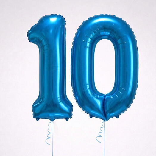 Number 10 Blue Helium Balloon 40 Inch – Giant Birthday Decoration | Abu Dhabi