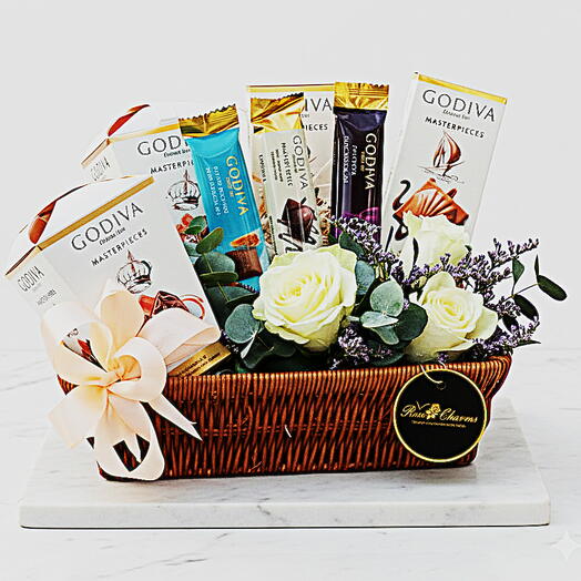 For the Person Who Deserves Everything ,Godiva   White Roses