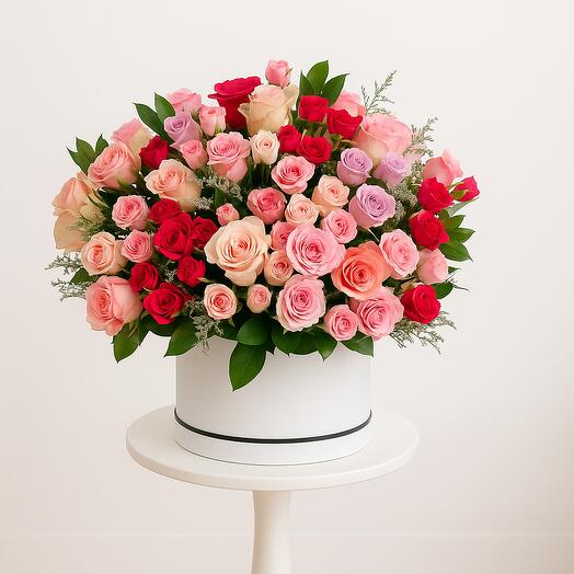 Premium Mix Rose Flowers in a Box
