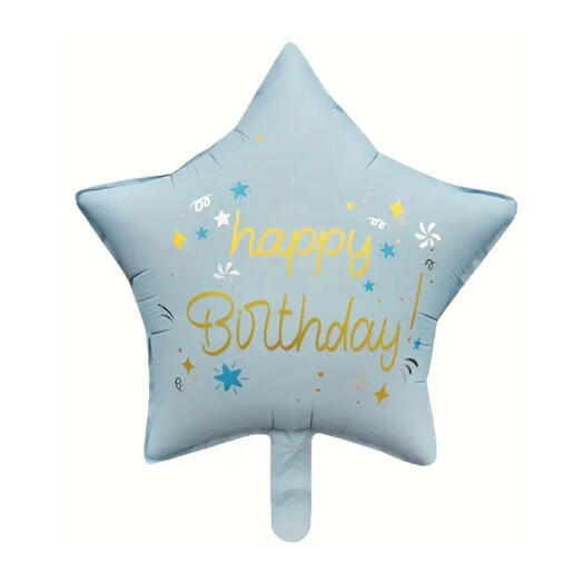 Ballon d'anniversaire en forme d'étoile bleue 18"
