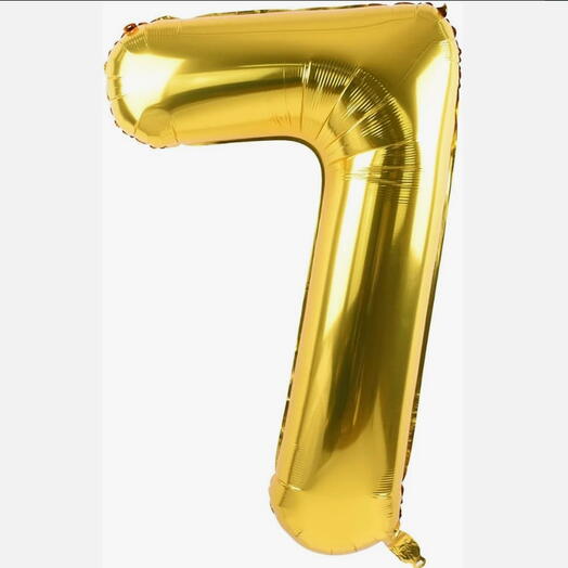 Golden Number Seven Helium Balloon 40 Inches