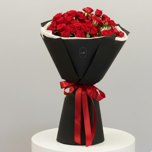 Dark Desire - 51 Red Spray Rose Bouquet