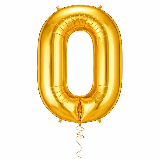 Golden Number Zero Balloon 40 Inch