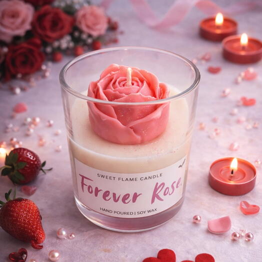 Forever Rose – соевая свеча с сладким ароматом | подарочная свеча ко Дню святого Валентина