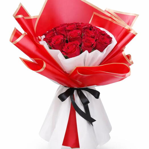 Специальный букет красных цветов к Дню святого Валентина