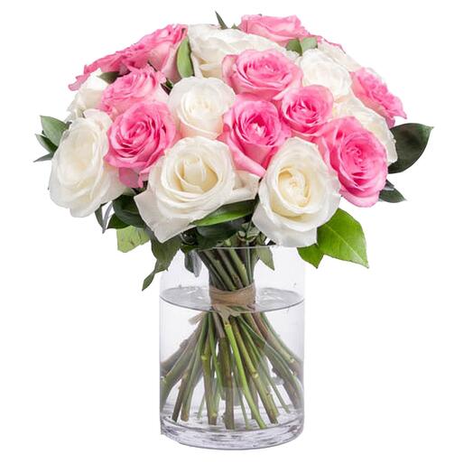 Flores rosas y blancas