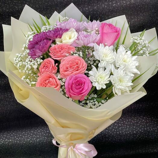 Букет розовых роз