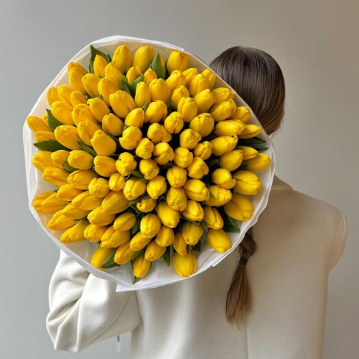 101 желтый тюльпан